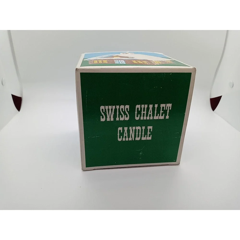 Vtg Christmas‎ Candle Swiss Chalet Fuller Bush Co. Unique Cabin Shaped Candle